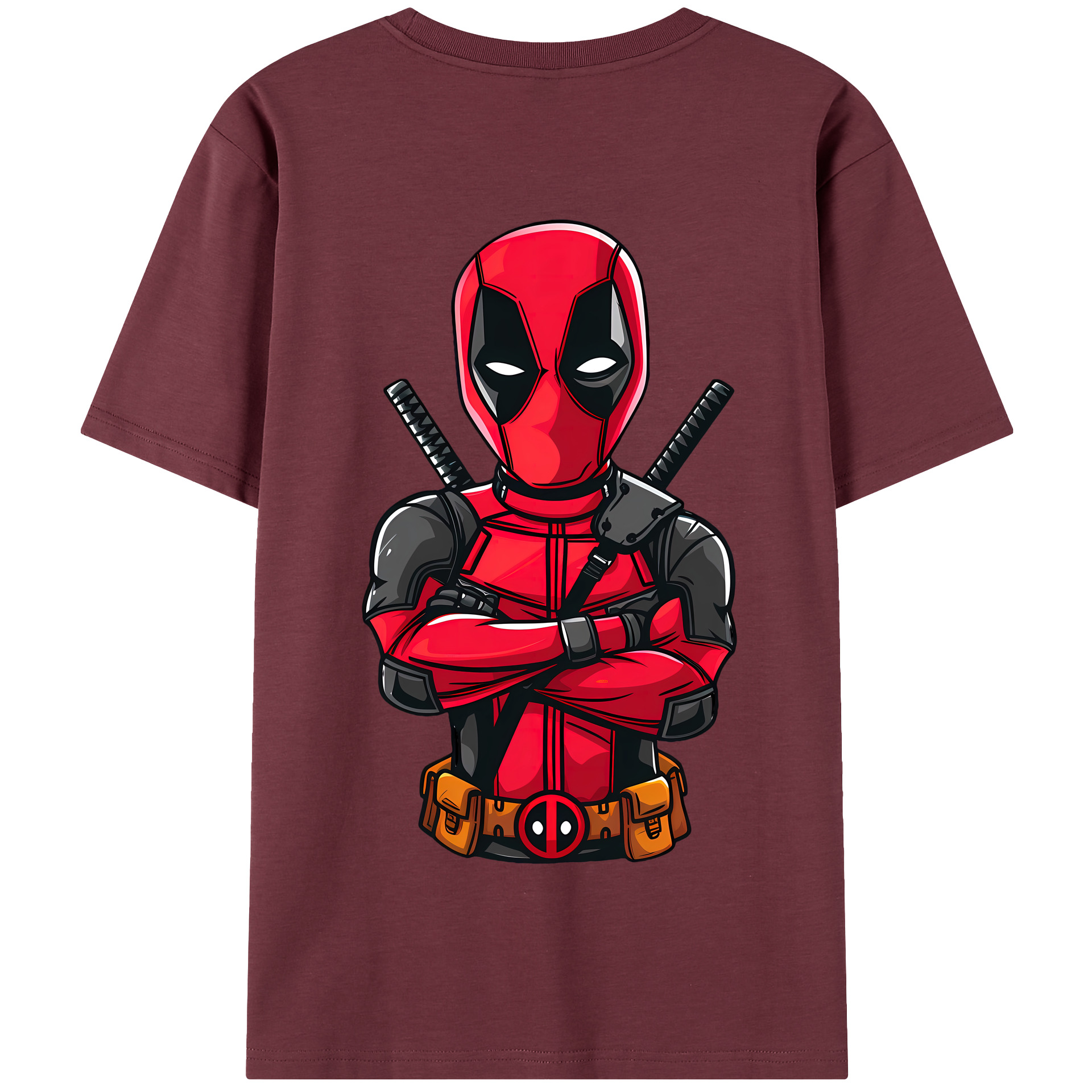 （画像用） Deadpool デッドプール 綿100％半袖Tシャツ（背面プリント）